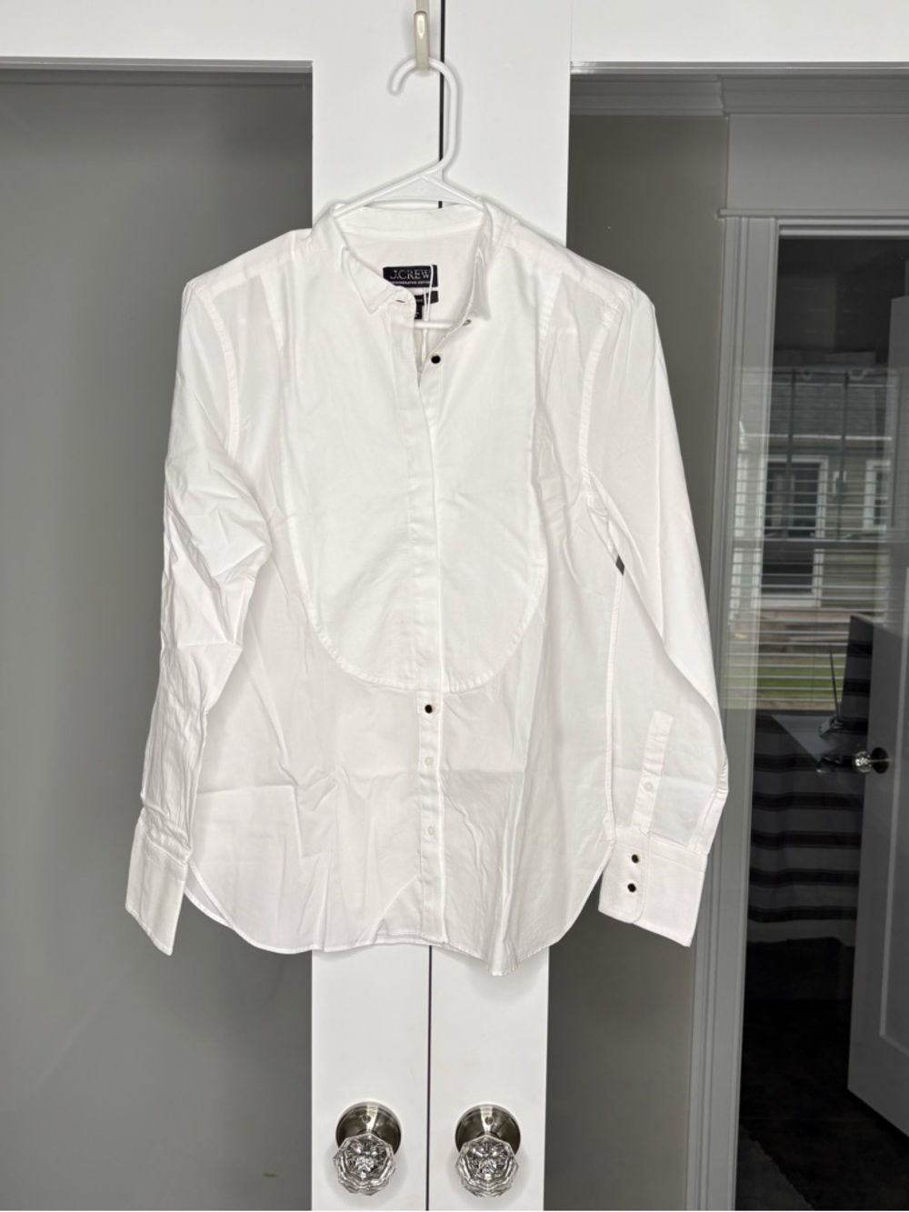 NWT J. Crew Jules Tuxedo Shirt Cotton Poplin White - Picture 2 of 6